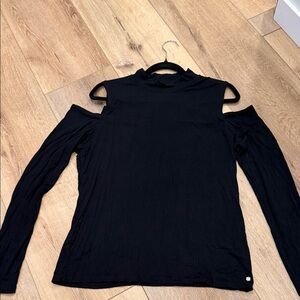 Fabletics Black Cold Shoulder Blouse